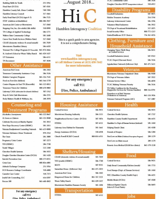 Image of a Document about HiC events in 2018